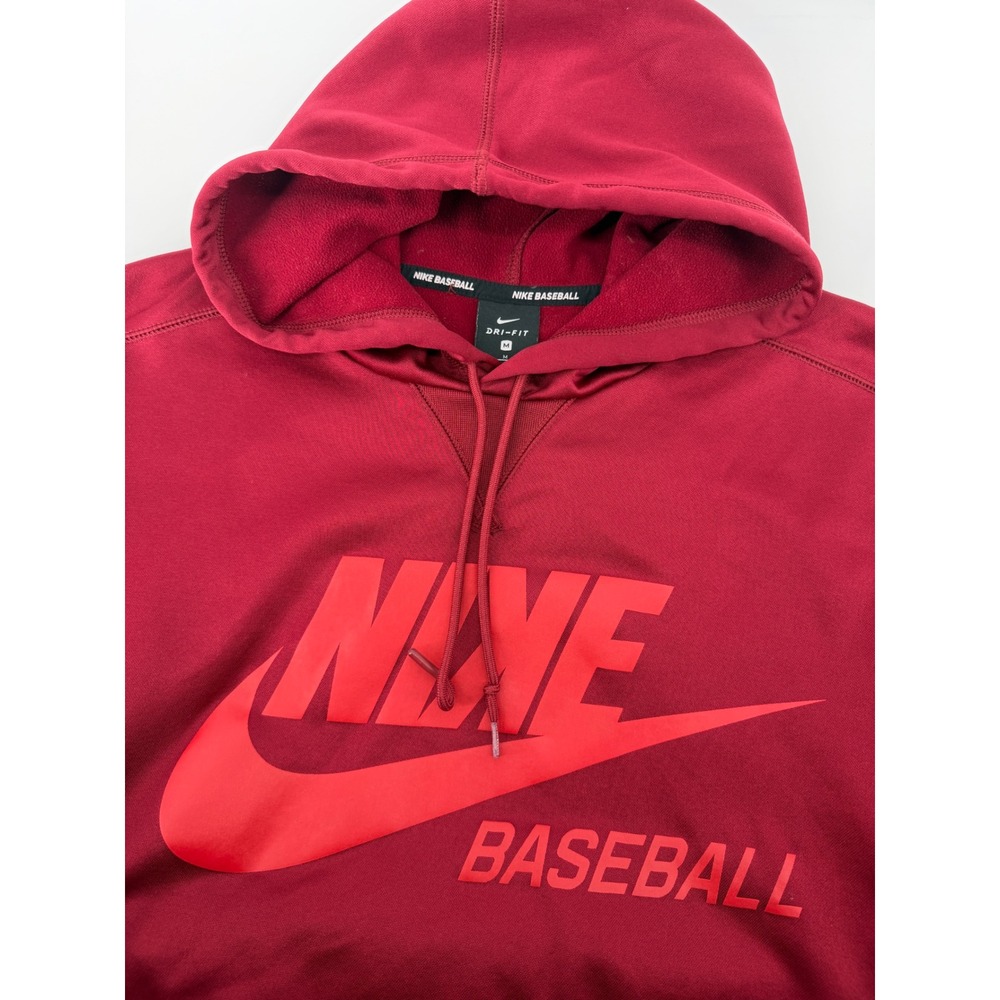 Nike Baseball Dri-FIT Hoodie Maroon Red Pullover Sweatshirt Mens Medium 1485